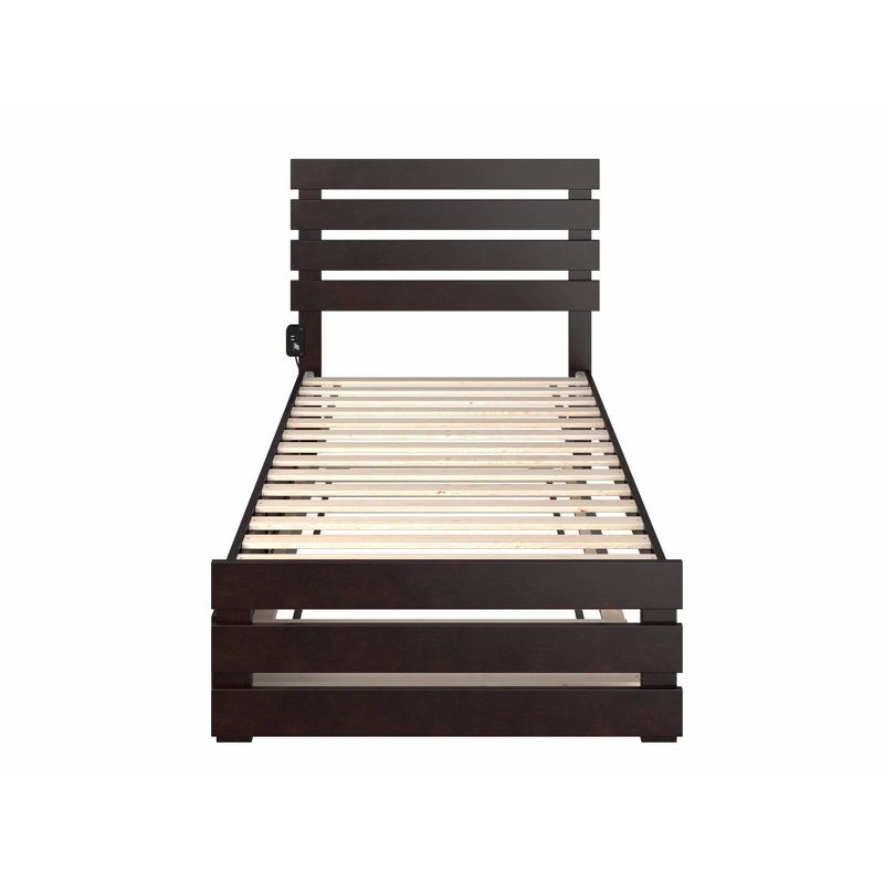 Twin XL Oxford Bed with Footboard and Twin XL Trundle Espresso - AFI, 5 of 10
