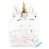 Hudson Baby Infant Girl and Toddler Hooded Animal Face Plush Blanket, Multicolor Unicorn, One Size - 2 of 2