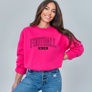 Simply Sage Market Football Mom Block Sweatshirt - S - Raspberry - 1 of 4