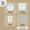 Juvale 144 Piece Baptism Decorations Tea Party Supplies, Includes Disposable Paper Plates, Napkins, Cups, Cutlery - 4 of 4