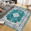 Area Rugs Washable Farmhouse Rug for Living Room Large Boho Vintage Distressed Floral Carpet Non Slip for Nursery - 2 of 4