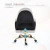 CAVINAS Velvet Home Office Desk Chair with Wheels, Flannel Adjustable Office Chairs with Gold Base, Swivel Desk Chair Comfy with Side Arms - 2 of 4