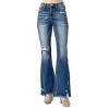 Women's Flare Distressed High Rise Slit Jeans - RISEN - 2 of 4
