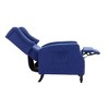Recliner Chair With Seat Cushion, Buckle Backrest PU Reclining Sofa Chair, Modern Armchair Reading Chair - 4 of 4