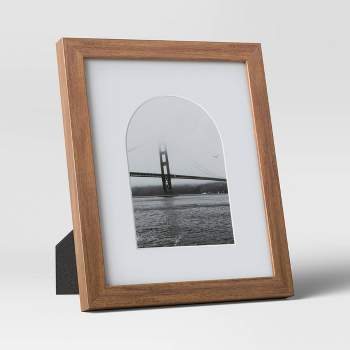 8.89 x 8.89 Matted to 4 x 4 Table Top Mid-Tone Wood Picture Frame Art  Brown - Project 62™