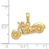 Black Bow Jewelry 14k Yellow Gold 3D Motorcycle Pendant, 25mm (1 Inch) - 4 of 4