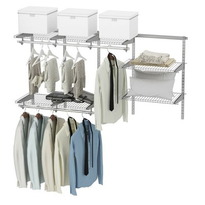 Custom Closet Organizer Kit 3 to 5 Feet Wall-Mounted Closet System with  Hang Rod - Costway