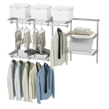 Costway Custom Closet Organizer Kit 3 to 6 FT Wall-mounted Closet System w/Hang Rod Grey