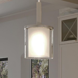 Urban Ambiance Luxury Contemporary Pendant Light,  14"H x 6.25"W,  Brushed Nickel Finish, UHP3200 - 1 of 4