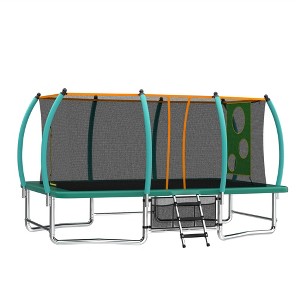 Jump Into Fun 10X16FT Outdoor Yard Trampolines Rectangle Recreational Trampoline With Net and Ladder For Children and Adults - 1 of 4