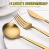 Itopfox 40-Piece Gold Flatware Set for 8, Stainless Steel Cutlery Set with Forks, Knives, Spoons, Elegant Satin Finish for Home, Kitchen, Restaurant - 3 of 4