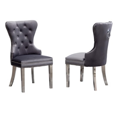 Ridstar Set of 2 Contemporary Accent Chair, Armless Chair For Living Room-Gray