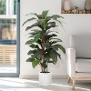 Boersma Artificial Dracaena Tree , Fake Tree with White Planter, Faux Yucca Silk Floor Plants Indoor, Artificial Trees for Home Office Decor - 4 of 4