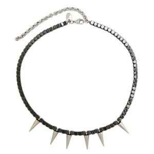 Glass or Stainless Steel Beaded Necklace with Spikes - 1 of 3