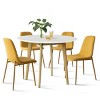 Norman+Oslo 5 Piece Small Round Table With Chairs,Home Kitchen Round Dining Table with Thick Tabletop and 4 Upholstered Armless Chairs-Maison Boucle - 2 of 4