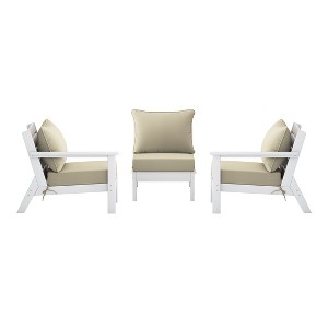 WestinTrends Avalon Outdoor Patio HDPE Loveseat Sofa with Patio Cushions - 1 of 4