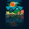 Men's Design By Humans Mountains Reflection On The Beach By Limhengs T-Shirt - 2 of 4