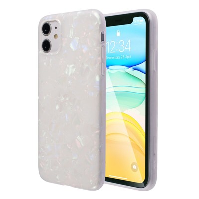 Insten Shell Glitter Pearly Case For iPhone, Bling Pearly-Lustre Slim Soft TPU IMD Cover