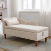 Modern Storage Sofa Recliner With Nailhead Trim, Button Tufted Upholstered Velvet Lounge Chair With Storage And Pillow For Living Room - 2 of 4