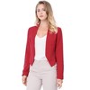INSPIRE CHIC Women's Collarless Work Office Long Sleeve Cropped Blazers - 2 of 4