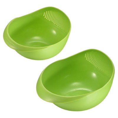 Unique Bargains Plastic Quick Drain Multipurpose Handle Design Fruits Food Strainers Set