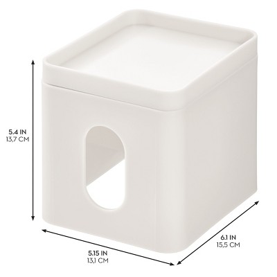 iDesign Recycled Plastic Facial Tissue Box Cover with Storage Tray, The Cade Collection - Thumbnail 5