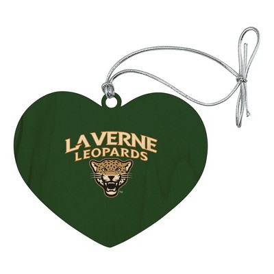 University of La Verne Primary Logo Heart Love Wood Christmas Tree Holiday Ornament