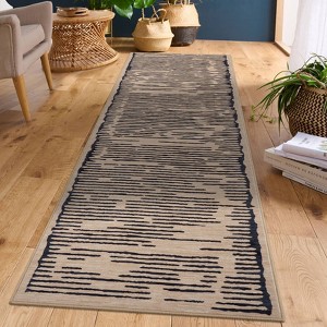 Washable Striped Area Rug Non-Slip Strip Rugs for Living Room Low Pile Floor Carpet Rugs for Bedroom Dining Room Home Office - 1 of 4