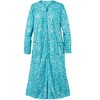 Collections Etc Plush Paisley Printed Zip Front Long Sleeve Robe Medium Turquoise Female - 2 of 4