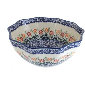 Blue Rose Polish Pottery M106 Manufaktura Small Decagonal Serving Bowl
