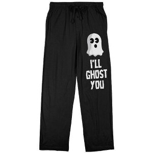 Halloween I'll Ghost You Men's Black Sleep Pants - 1 of 4