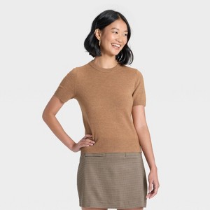 Women's Short Sleeve Cozy Knit T-Shirt - A New Day™ - 1 of 3