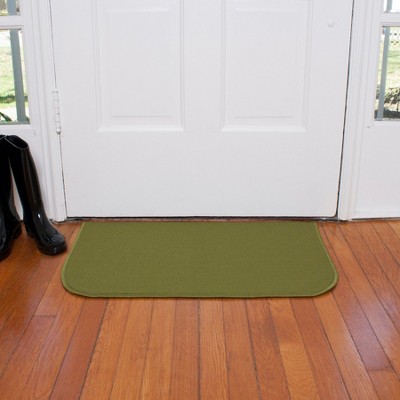 Green Non-Slip Washable Synthetic Rectangular Accent Rug