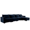 157.5" Corduroy Cloud L-Shaped Modular Sectional Sofa with Deep Seat & Storage Ottoman - 3 of 4