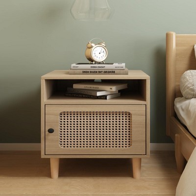 Whizmax Nightstand with Charging Station, Side Table with USB Ports&Power Outlets, 1 Pack