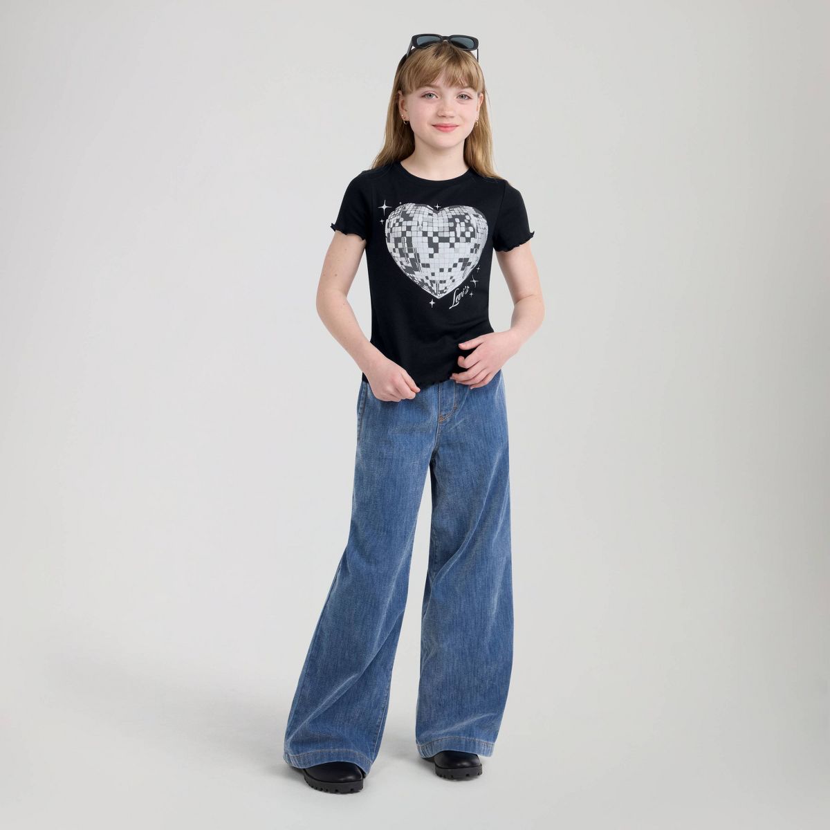 Levi's® Girls' Short Sleeve Disco Ball Graphic T-Shirt - Black - thumbnail 4