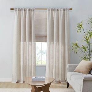 Linen Blend Light Filtering Curtain Panel Pair(2 Pcs Window Panels) - 1 of 4