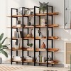 Vintage Industrial 5 Tiers Home Office Bookcase Bookshelf, Open Cabinet Display Shelf with Metal Frame Oak Board  for Living Room-Tanpinhause - 2 of 4