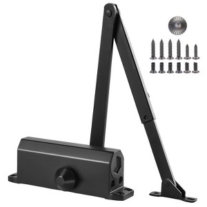 VEVOR Door Closer,Automatic Door Closer Commercial or Residential Use for Door Weights 150 Lbs, Adjustable Size Hydraulic Buffer Door Closers, Black - 1 of 4