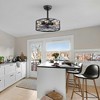 Airsurfer 16.5-Inch Enclosed Ceiling Fan with Lights, Reversible Quiet Motor, Compatible with 4 E26 Bulbs - 3 of 4