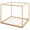 King Size Bed Frame, Modern Wooden Canopy Bed Frame with Low Base Support Legs, King Size Canopy Bed for Kids Teens, No Box Spring Needed Natural - 3 of 4