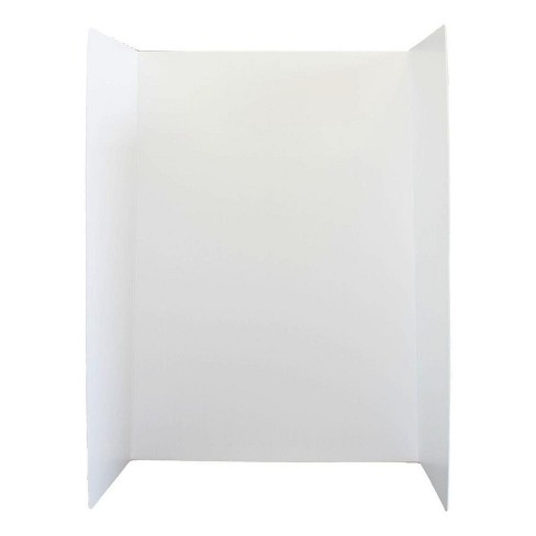 Eco Brites Two Cool Tri-Fold Poster Board, 24 x 36, White/White