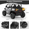 24V 4WD Electric Remote Control Ride-On Dump Truck, 2 Seat Kids Ride-On Truck with Music Player, LED Lights , Push Button Start Safety System - 3 of 4