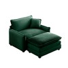 Corduroy Single Sofa with Footstool and Pillow, Deep Seat Lounge Chair for Living Room, Bedroom, Club - 4 of 4