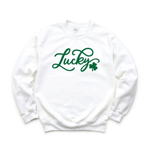 Stripe Lucky Clover Drop Shoulder Sweatshirt