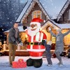 NAYSAYE Inflatable Holiday Decoration Santa with Gift Christmas Display for Yard and Garden, Red and White, 52"*3.9"*84" - 2 of 4