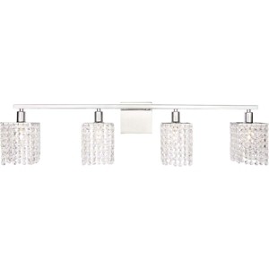 Elegant Lighting Phineas 4 light Chrome and Clear Crystals wall sconce - 1 of 4