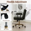Bosmiller Faux Leather Home Office Desk Chair, Gold Base Vanity Chair with Wheels, Padded Seat and Armrests, Swivel Executive Computer Chair - 4 of 4