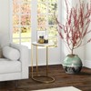 Brass  Side Table with Faux Marble Top - Henn&Hart - 4 of 4