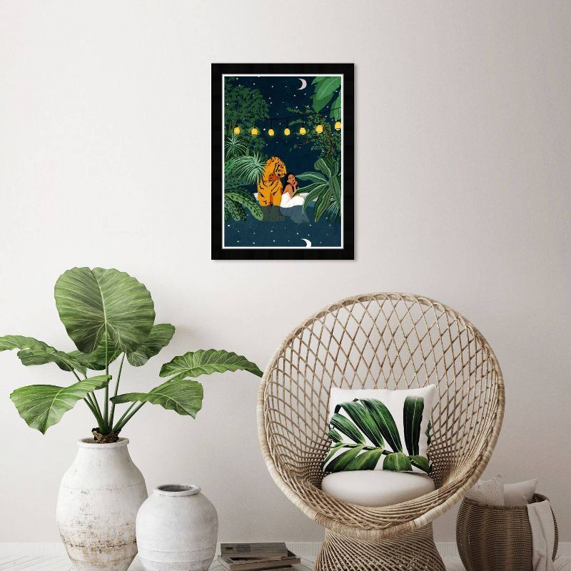 15&#34; x 21&#34; Modern Boho Tigger and Plants I Framed Wall Art Print Green - Wynwood Studio, 5 of 8